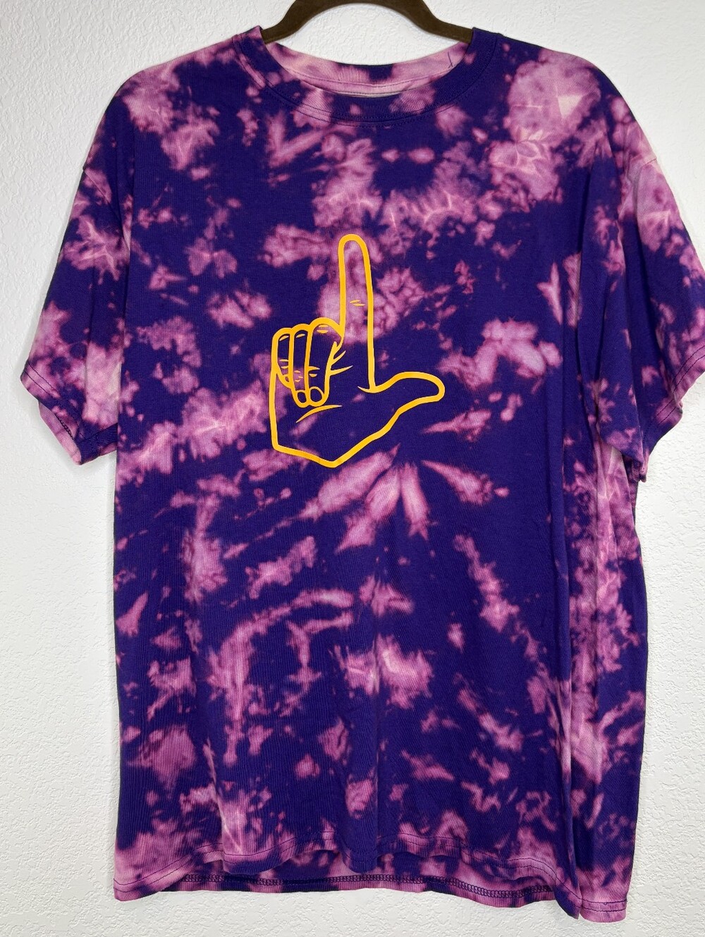 LSU Tie Dye Purple Unisex Tshirt Large